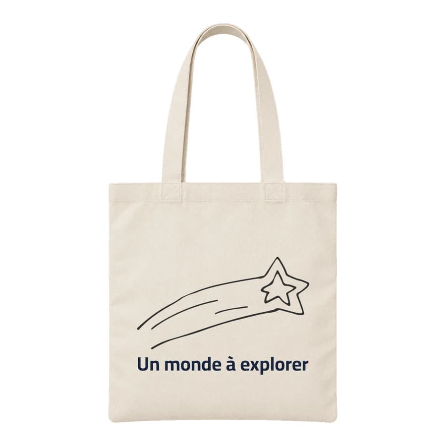 Tote bag — Étoile filante — Devant — Naturel